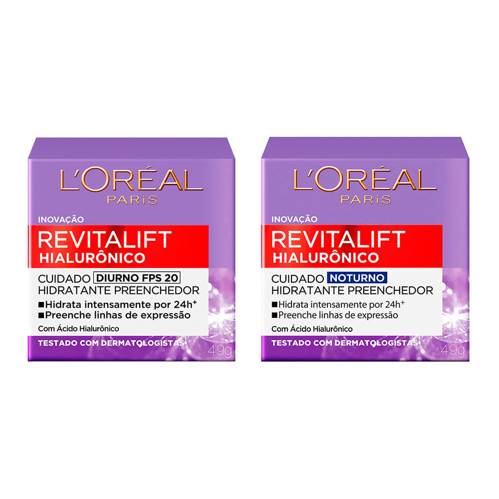 L'Oréal Paris Revitalift Hialurônico Kit Antiidade  Diurno + Noturno Kit