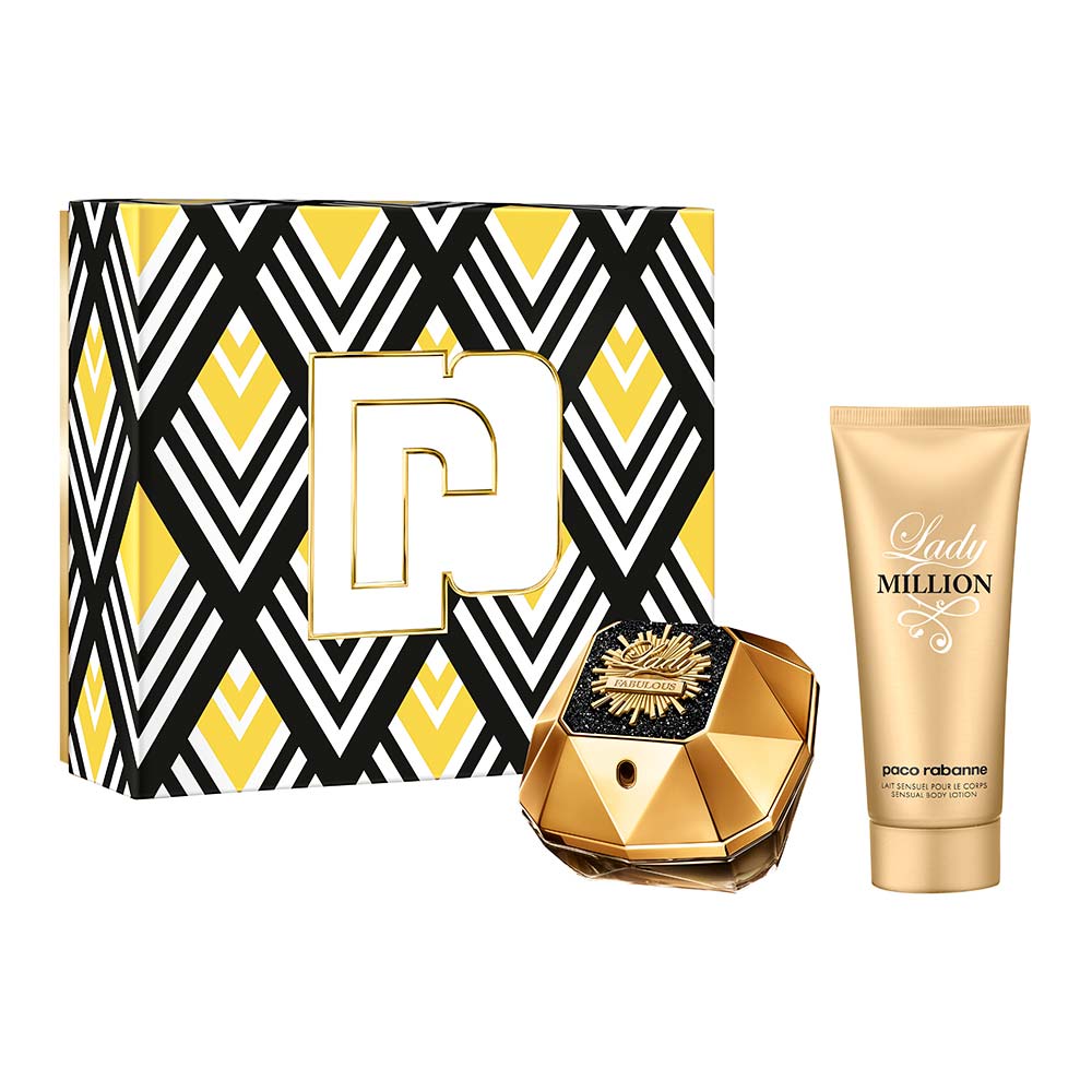Rabanne Lady Million Fabulous Intense Coffret Kit   Perfume Feminino Edp + Creme Corporal Kit