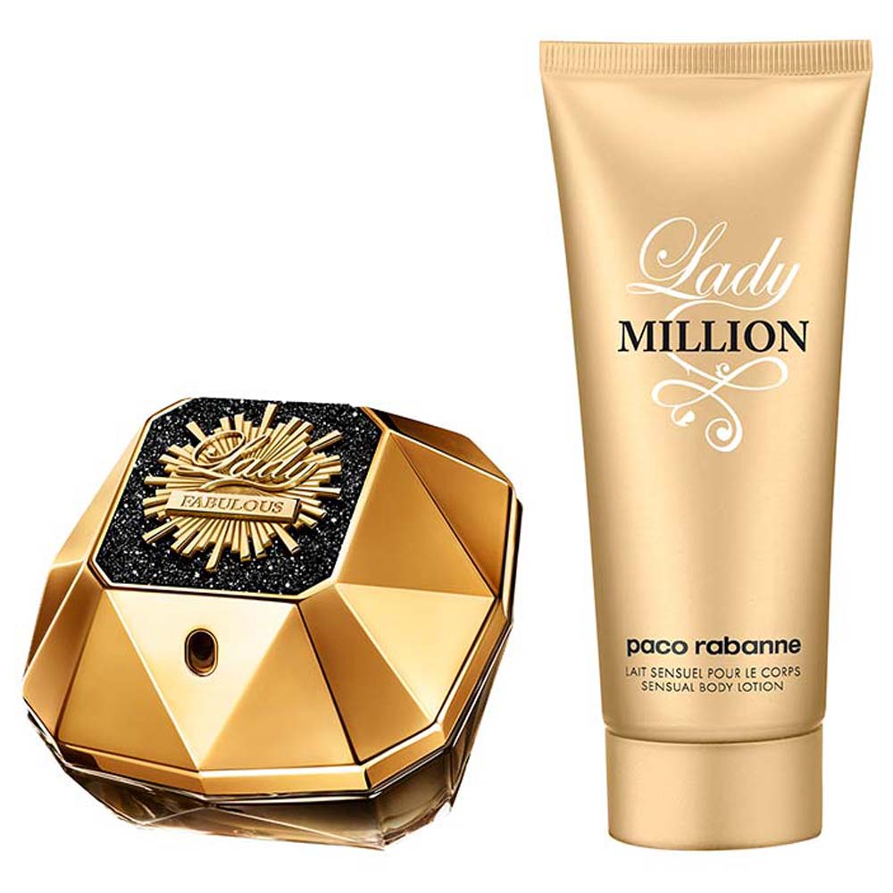 Rabanne Lady Million Fabulous Intense Coffret Kit   Perfume Feminino EDP + Creme Corporal Kit
