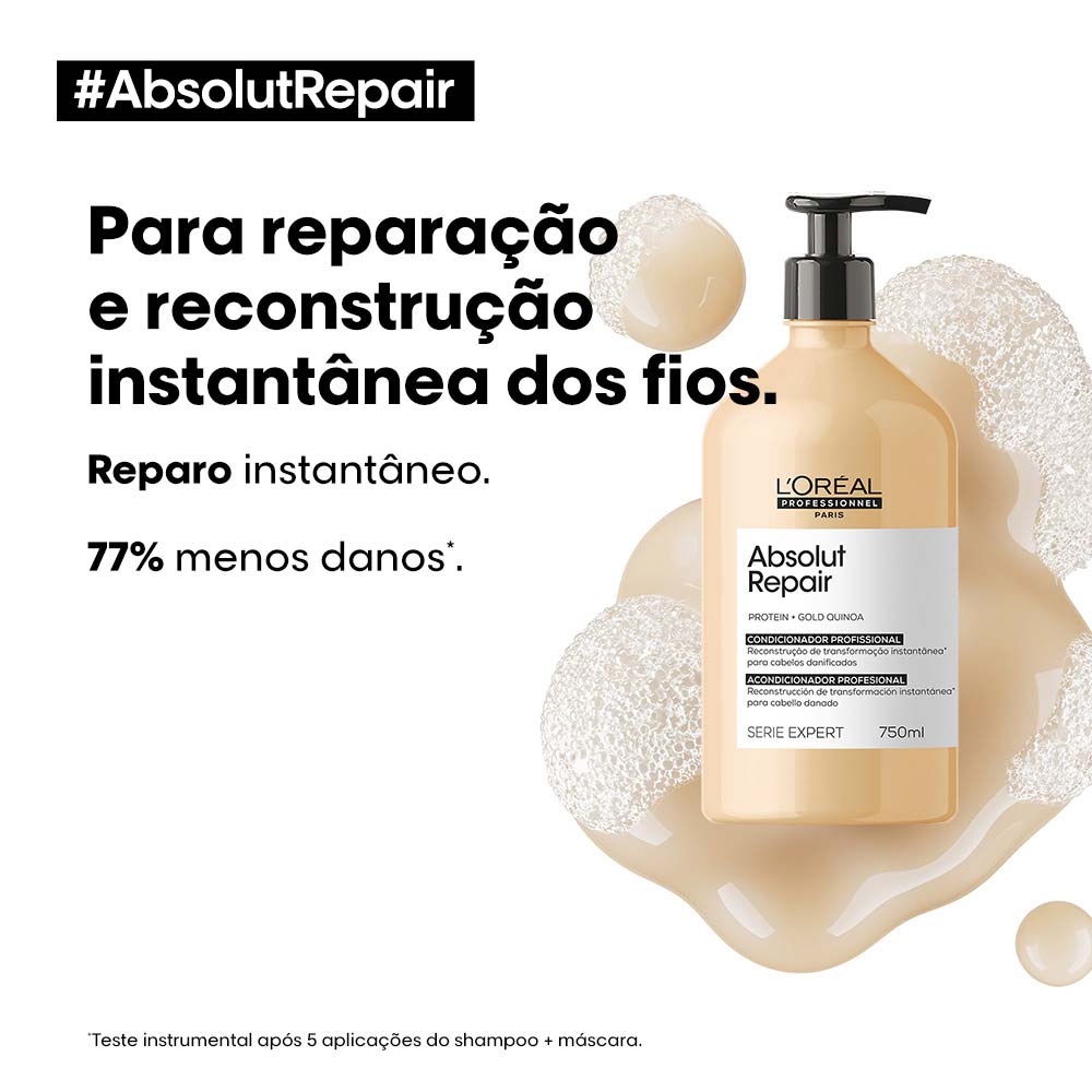 Condicionador Reparador Absolut Repair Gold Quinoa L’Oréal Professionnel 750ml