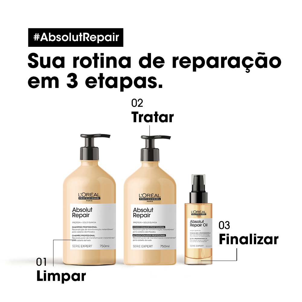 Condicionador Reparador Absolut Repair Gold Quinoa L’Oréal Professionnel 750ml