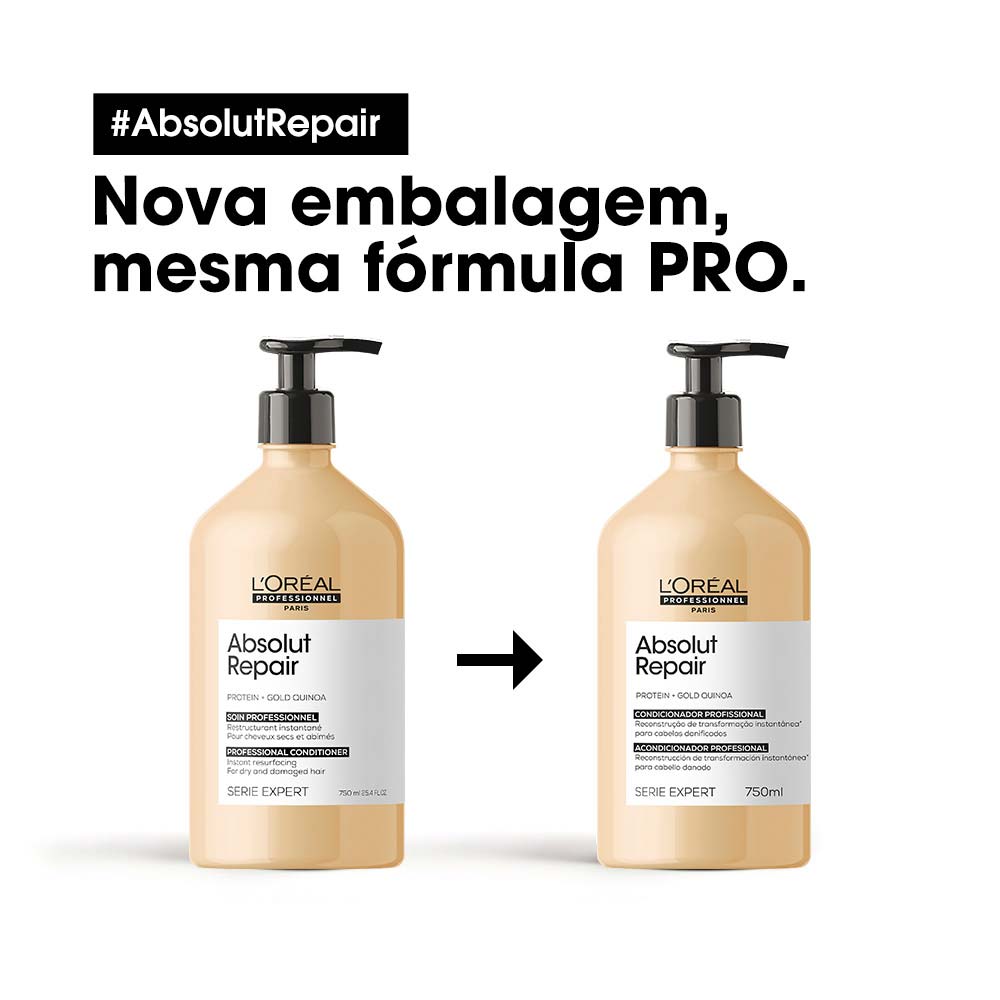 Condicionador Reparador Absolut Repair Gold Quinoa L’Oréal Professionnel 750ml