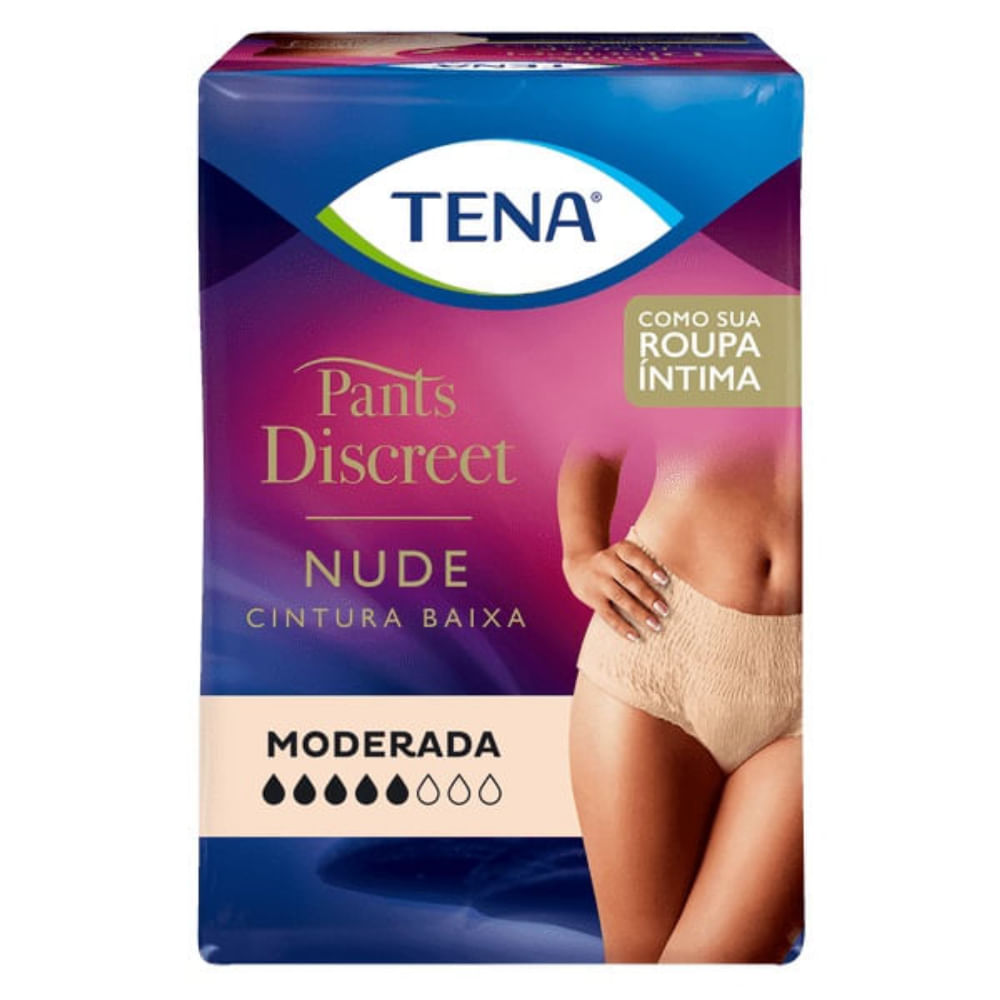 Roupa Íntima Tena Pants Discreet Nude Tamanho P/m 8 Unidades