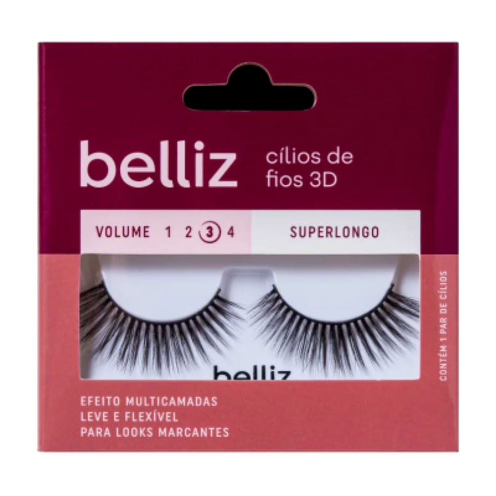 Belliz Cílios Postiços 3D Volume 3 Superlongo 203