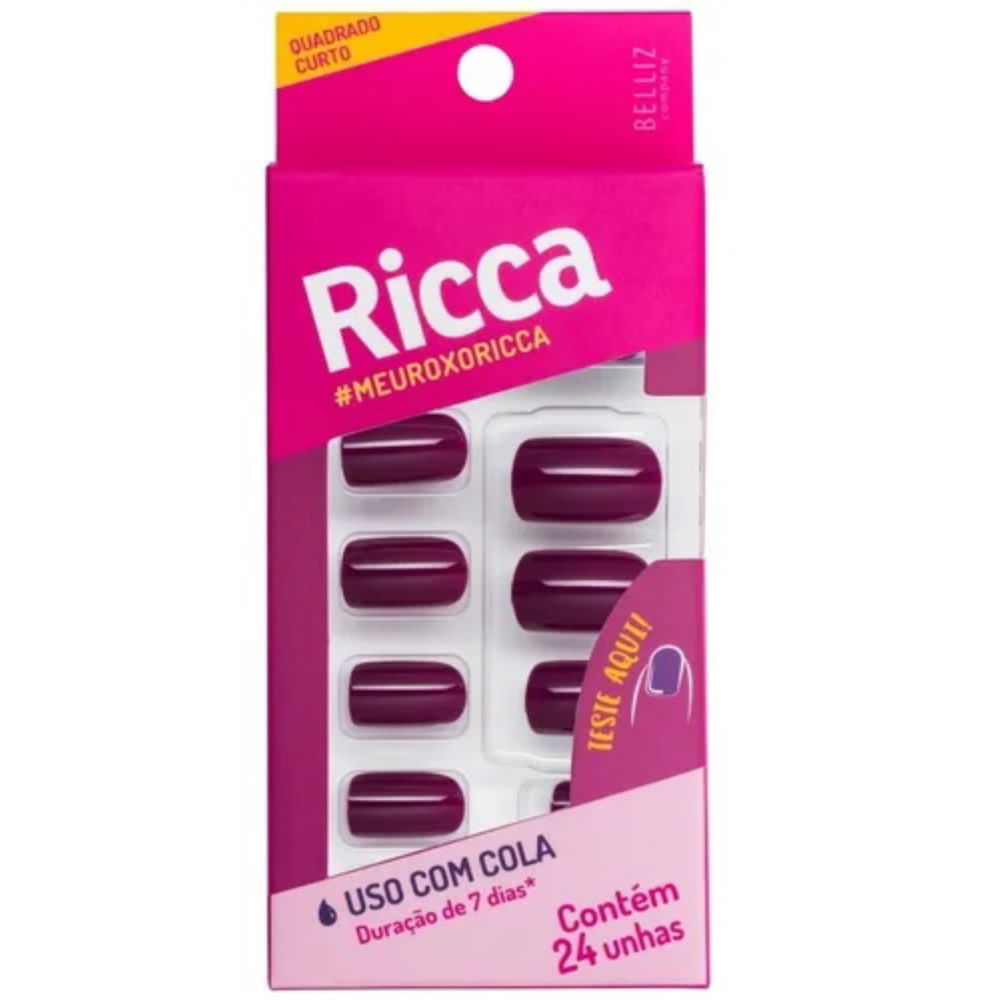 Unhas Postiças Ricca Roxo Ametista