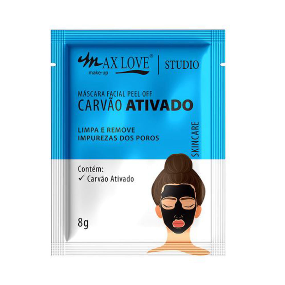 Máscara Facial Peel Off Carvão Ativado Max Love 8g