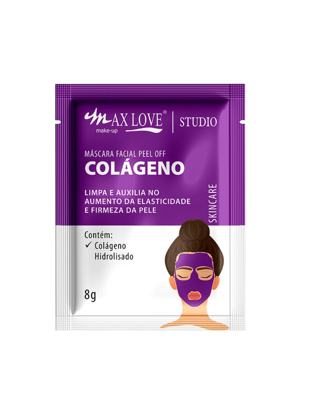 Máscara Facial Peel Off Colágeno Max Love  8g