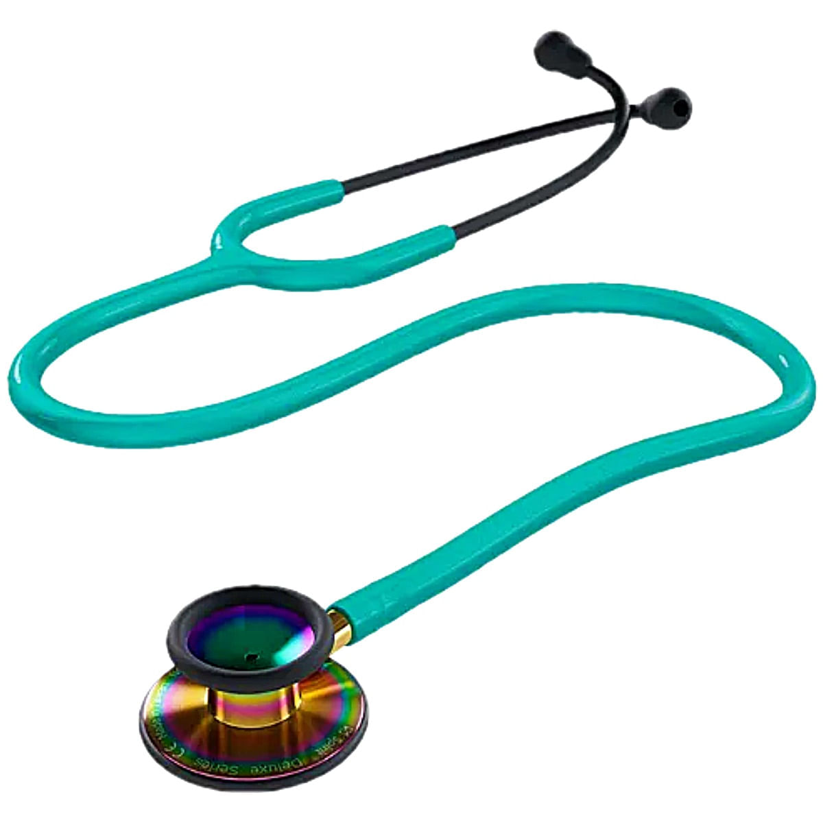 Estetoscópio Spirit III Pro Adulto e Pediátrico - Black Edition Verde Perolizado Rainbow