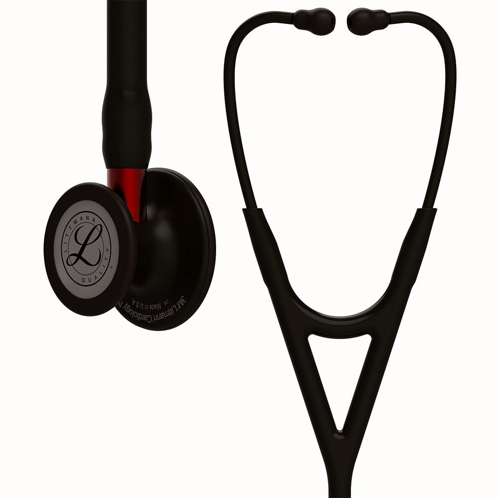Estetoscópio Littmann CardiologyIV Black Smoke Vermelho 6200