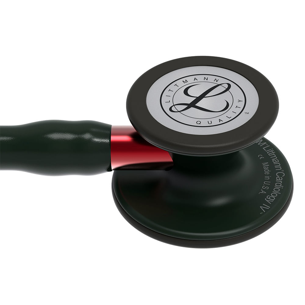 Estetoscópio Littmann CardiologyIV Black Smoke Vermelho 6200