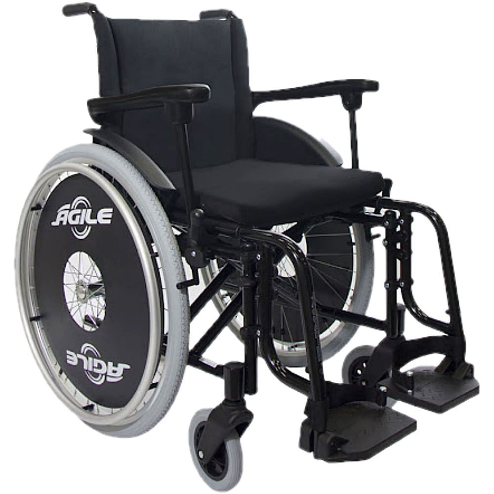 Cadeira de Rodas Agile Jaguaribe 40cm - Preta