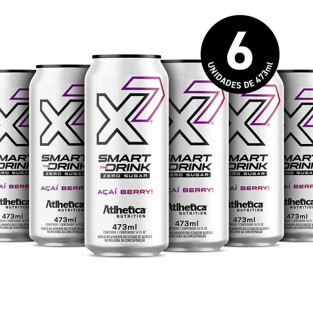 Energético X7 Smart The Drink Pack com 06 unidades de 473ml - Açaí Berry