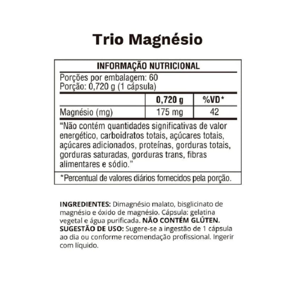 Trio Magnésio Ocean Drop 720mg 60cáps