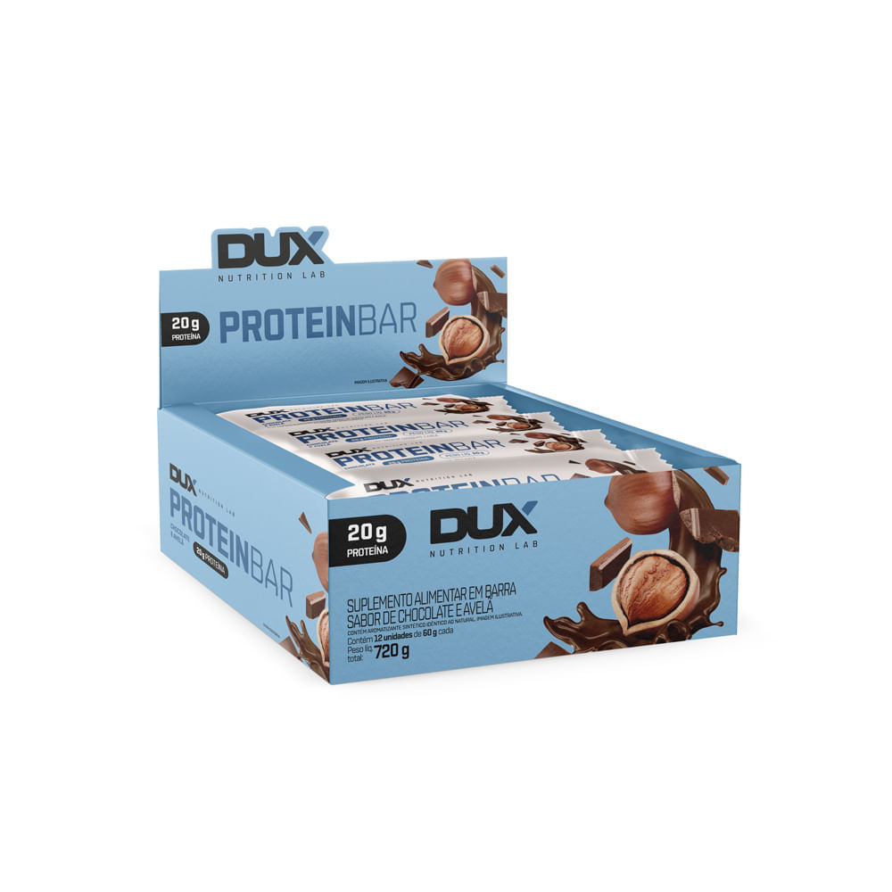 PROTEIN BAR - 12 UNIDADES Sabor Chocolate e Avelã
