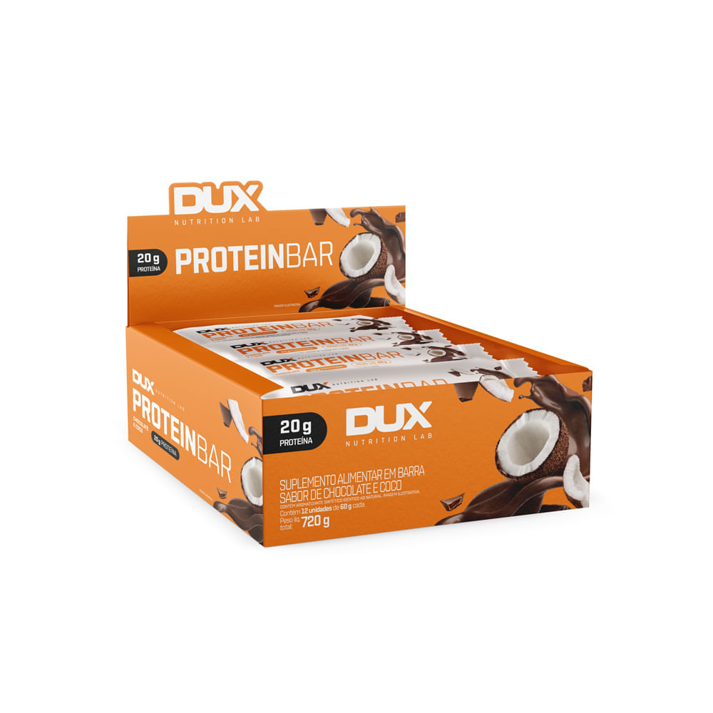 PROTEIN BAR - 12 UNIDADES Sabor Chocolate e Coco