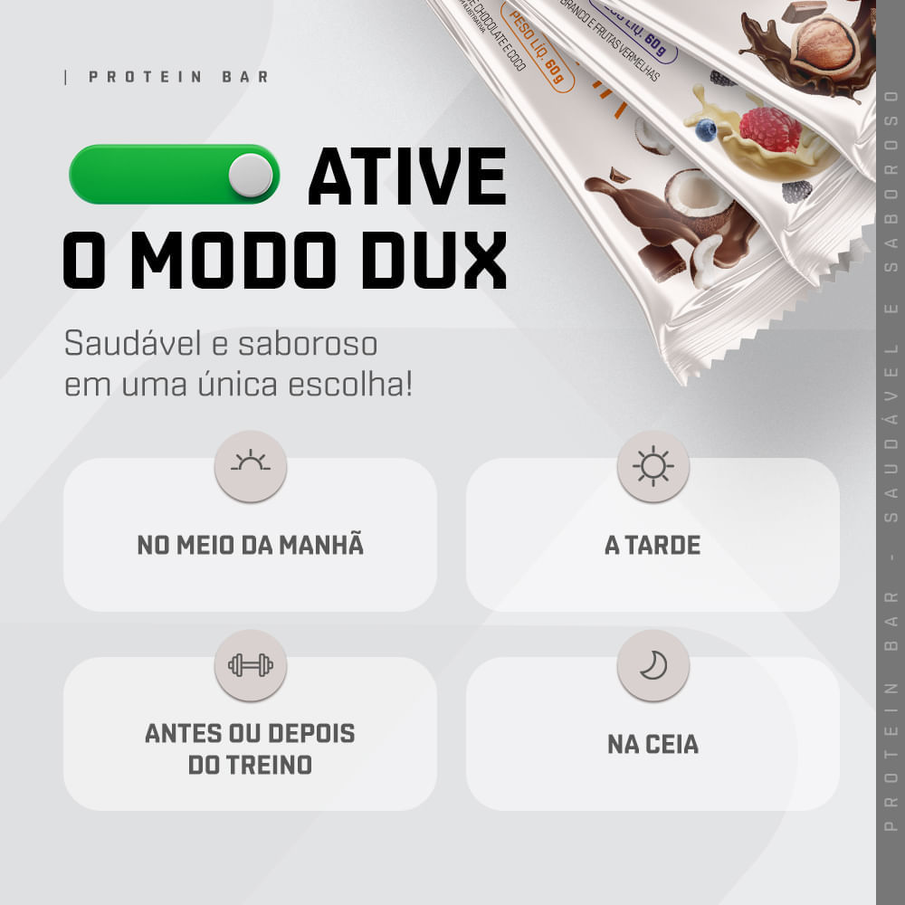 PROTEIN BAR - 12 UNIDADES Sabor Chocolate e Coco