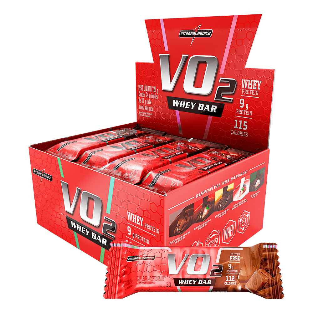 Kit 12 Barra De Proteína Vo2 Whey Bar Chocolate Integralmedica