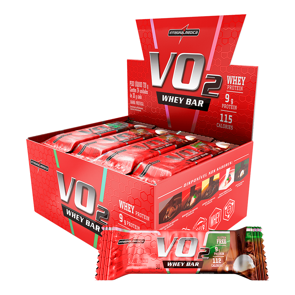 VO2 Whey Bar Sabor Coco 12und - Barra de Proteína Integralmedica