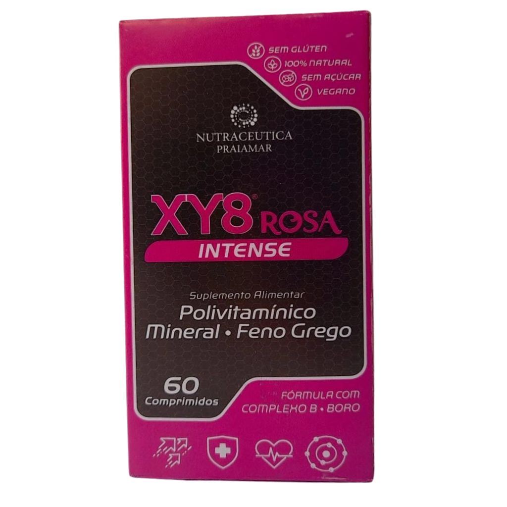 XY8 Nutraceutica Praiamar Cor Rosa Estimulante Natural Feminino Com 60 Cápsulas
