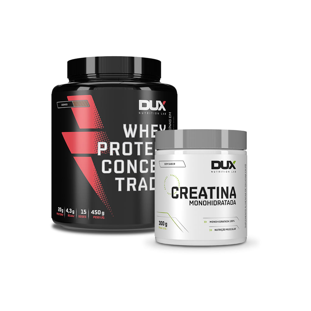 WHEY PROTEIN CONCENTRADO SABOR CHOCOLATE + CREATINA MONOHIDRATADA 300G