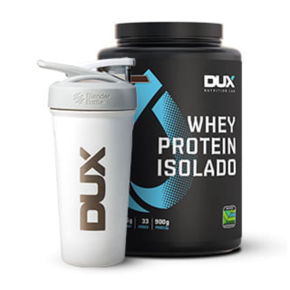 Whey Protein Isolado Sabor Cappuccino 900g + Blender Bottle Dux Strada Ss 710ml