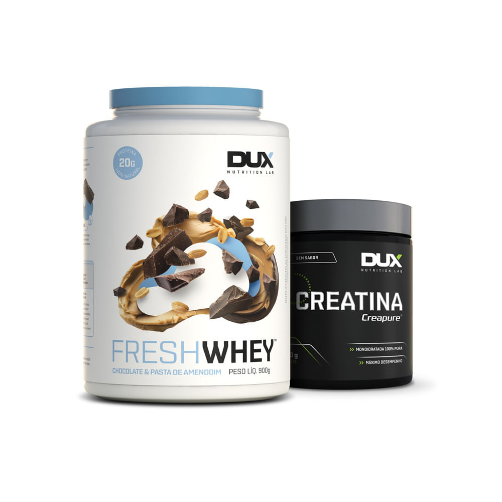 Creatina + FRESHWHEY 900g Chocolate e Pasta de Amendoim