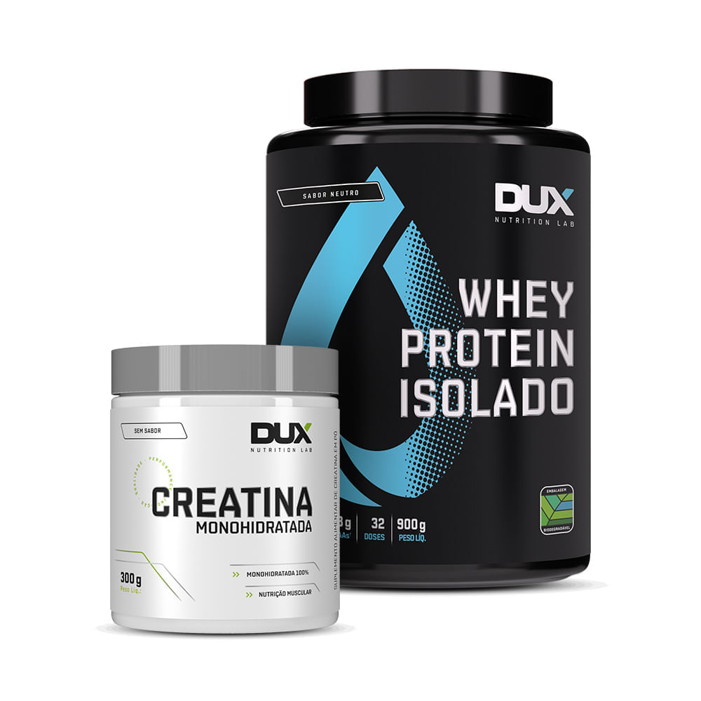 Whey Protein Isolado Sabor Baunilha 900g  + Creatina 300g