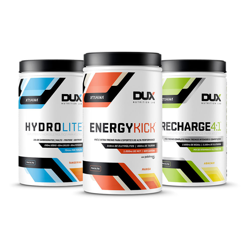 KIT XTAMINA  2.0 Energy Kick Abacaxi + Recharge 4:1 Abacaxi + Hydrolite Limão