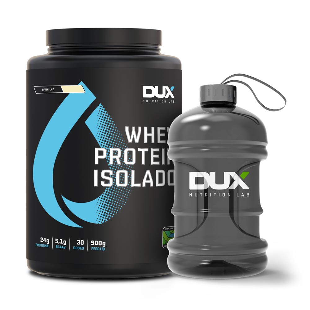 WHEY PROTEIN ISOLADO 900G + MINI GALÃO 1,8L Sabor Morango