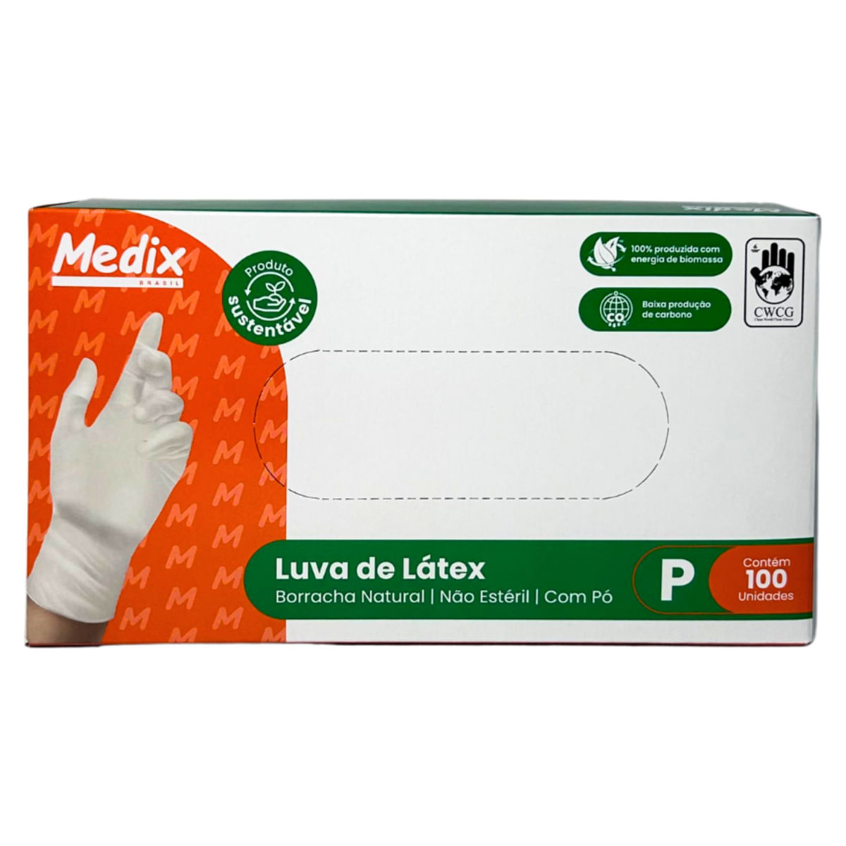 Luva De Látex Com Pó Medix - Tamanho P - Caixa Com 100 Unidades
