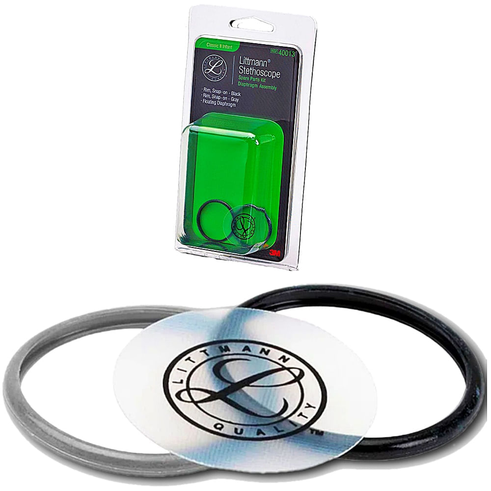 Kit Peças Reposição Para Estetoscópio Classic Ii Neonatal 40013 Preto E Cinza