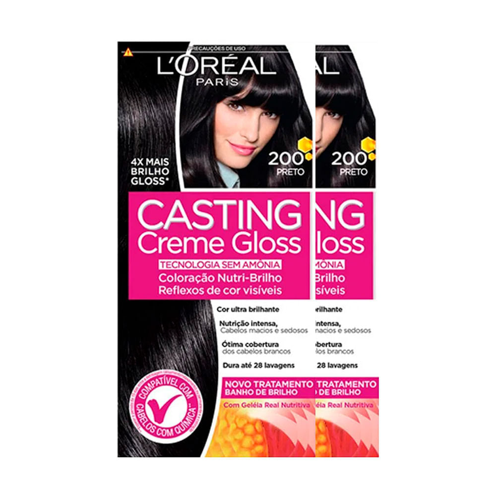 L'Oréal Paris Coloração Casting Creme Gloss Kit  200 Preto