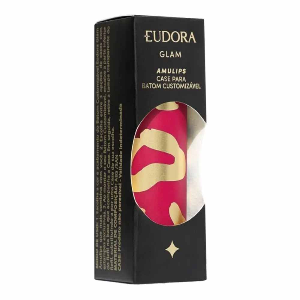 Case para Batom Customizável Eudora Glam Amulips Rosa Glamour