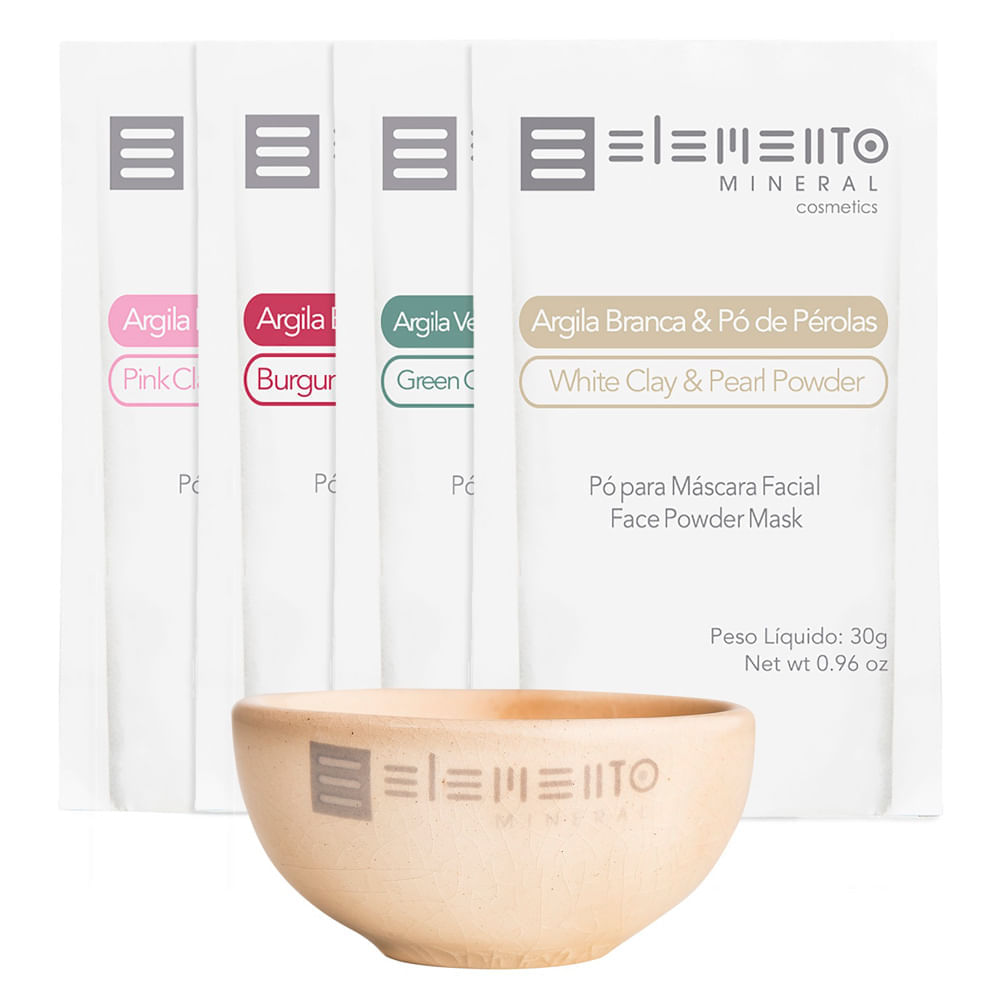Kit De Máscara Facial Elemento Mineral Pedras Preciosas