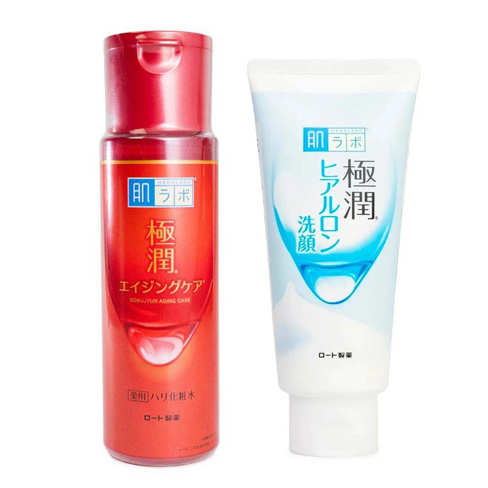 Kit Hada Labo Sabonete Hidratante Facial Gokujyun Face Wash 100g + Loção Hidratante Antiidade Gokujyun Alpha Lotion 170ml