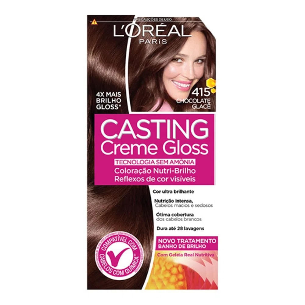 L'Oréal Paris Coloração Casting Creme Gloss Kit  415 Chocolate Glacê