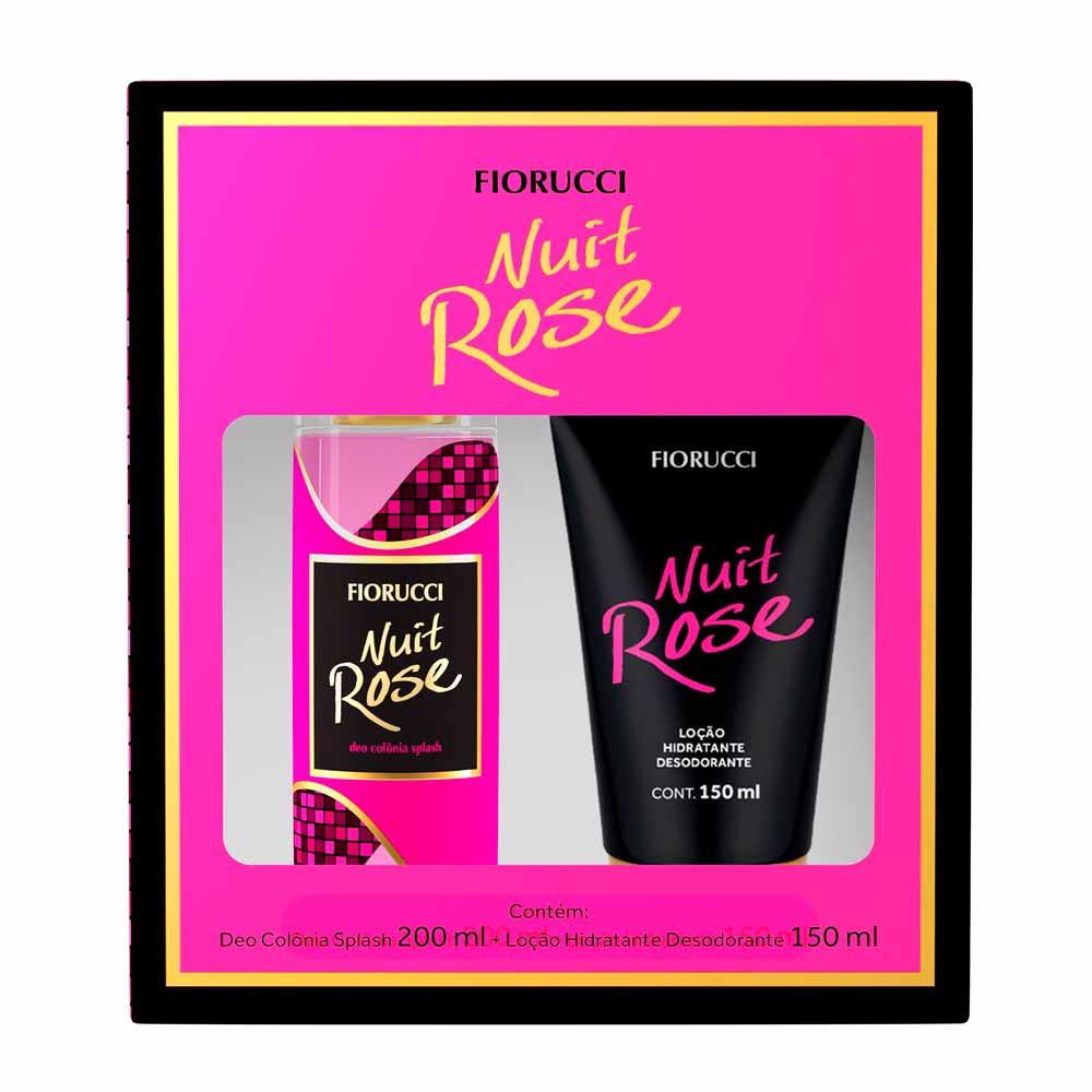 Fiorucci Nuit Rose Coffret Perfume Feminino Deo Colônia + Loção Hidratante + Desodorante