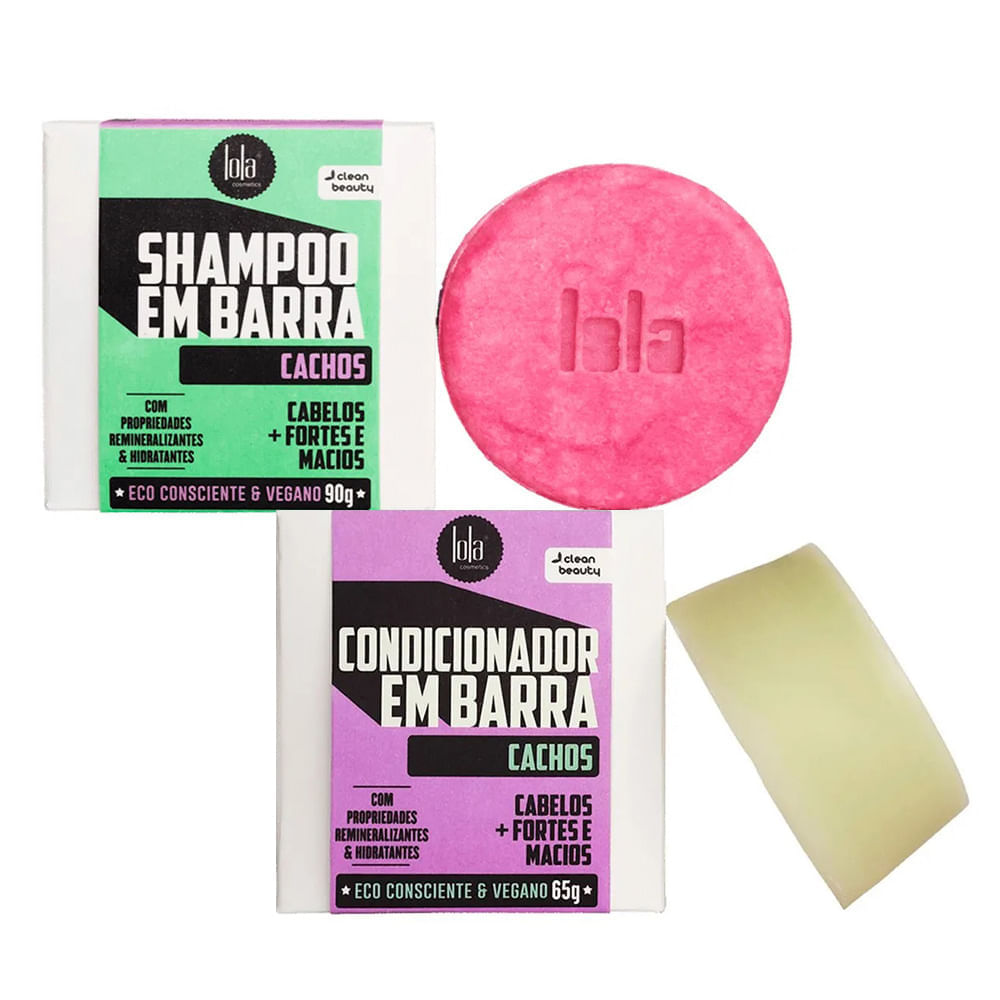 Lola Cosmetics Cachos Kit – Shampoo Em Barra + Condicionador Em Barra