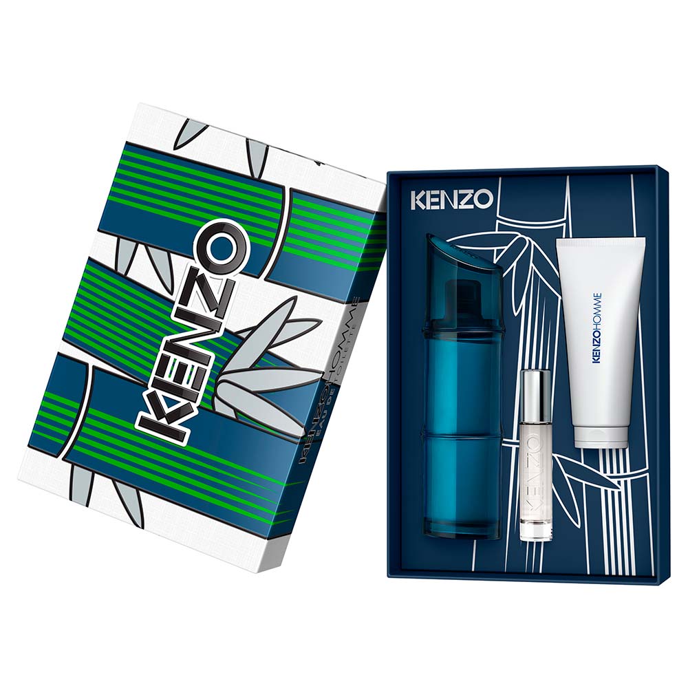 Kenzo Homme Coffret Perfume Masculino Edt + Travel Spray + Gel De Banho