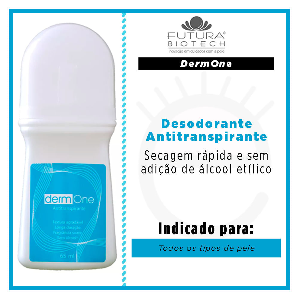 Desodorante Antitranspirante DermOne Futura Biotech Rollon 65ml