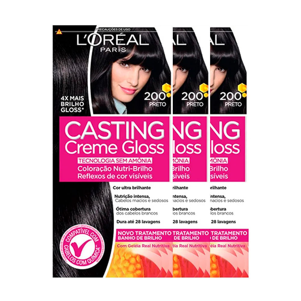 L'Oréal Paris Coloração Casting Creme Gloss Kit  200 Preto