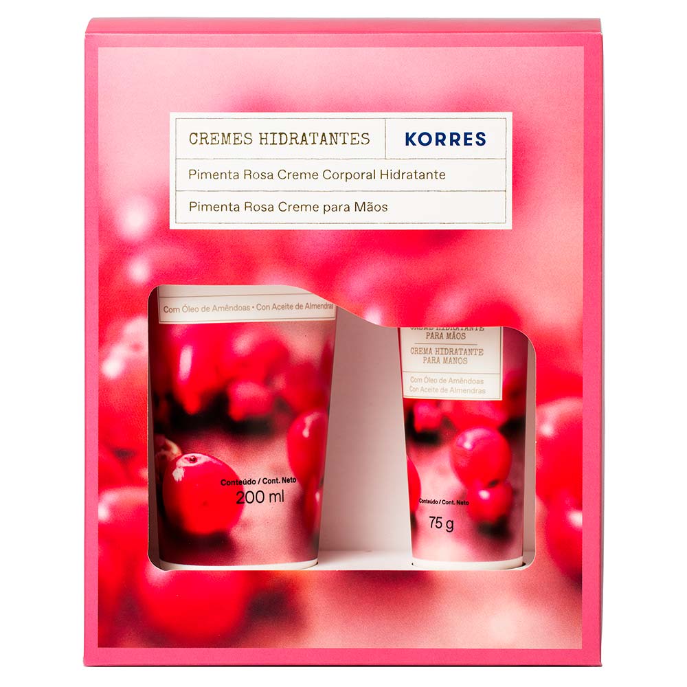 Korres Pimenta Rosa Kit  Creme Hidratante Corporal + Creme Hidratante para Mãos
