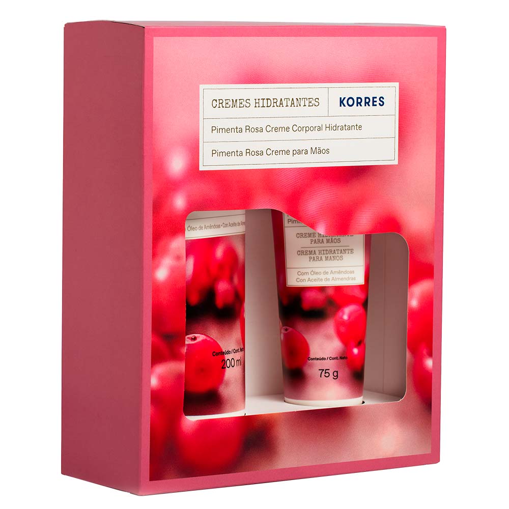Korres Pimenta Rosa Kit  Creme Hidratante Corporal + Creme Hidratante para Mãos