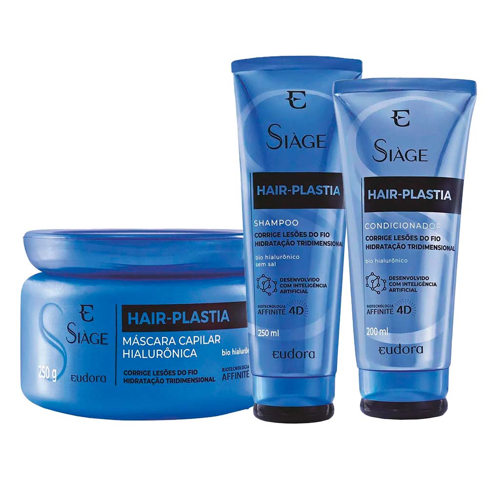 Eudora Siage Hairplastia Kit  Shampoo + Condicionador + Máscara