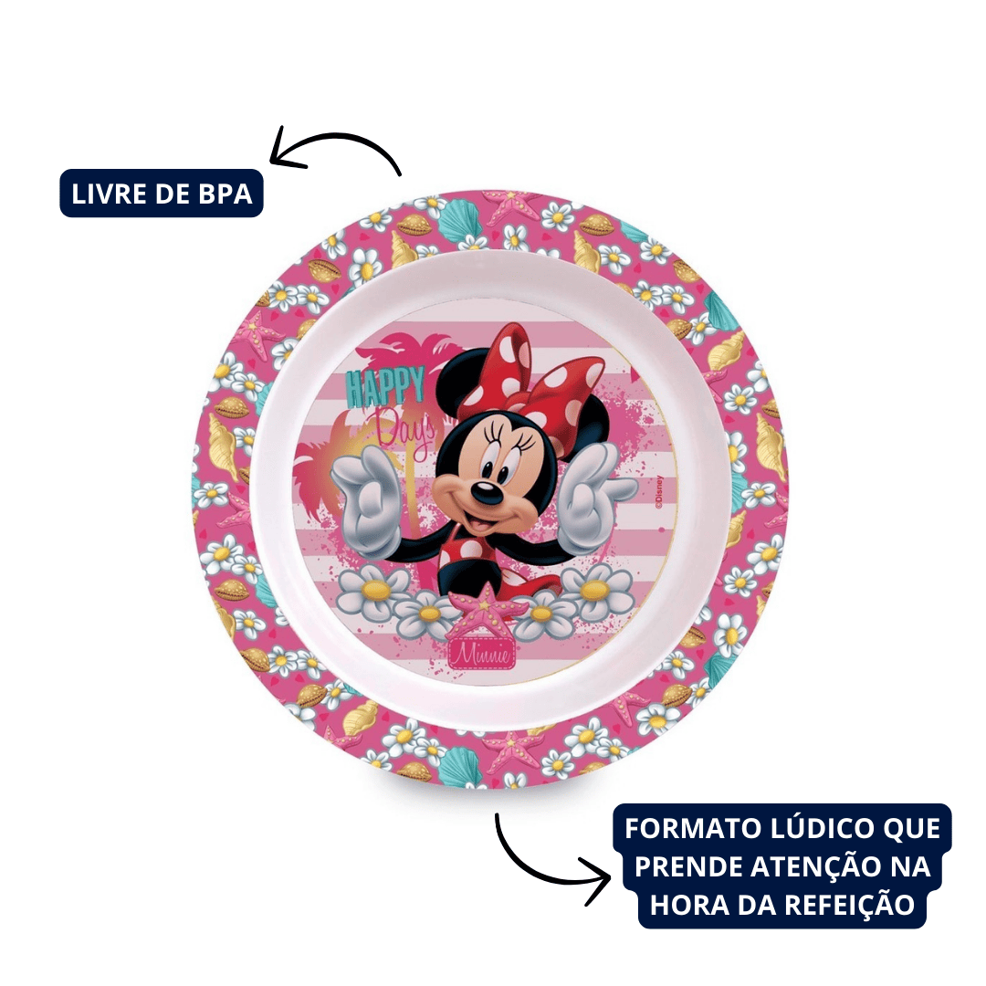 Prato Bowl Infantil Temático Menina 450ml Minnie Disney