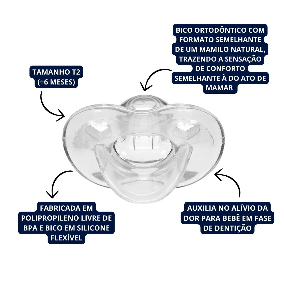 Chupeta T1Calmante de Silicone Macio Unissex Multiuso