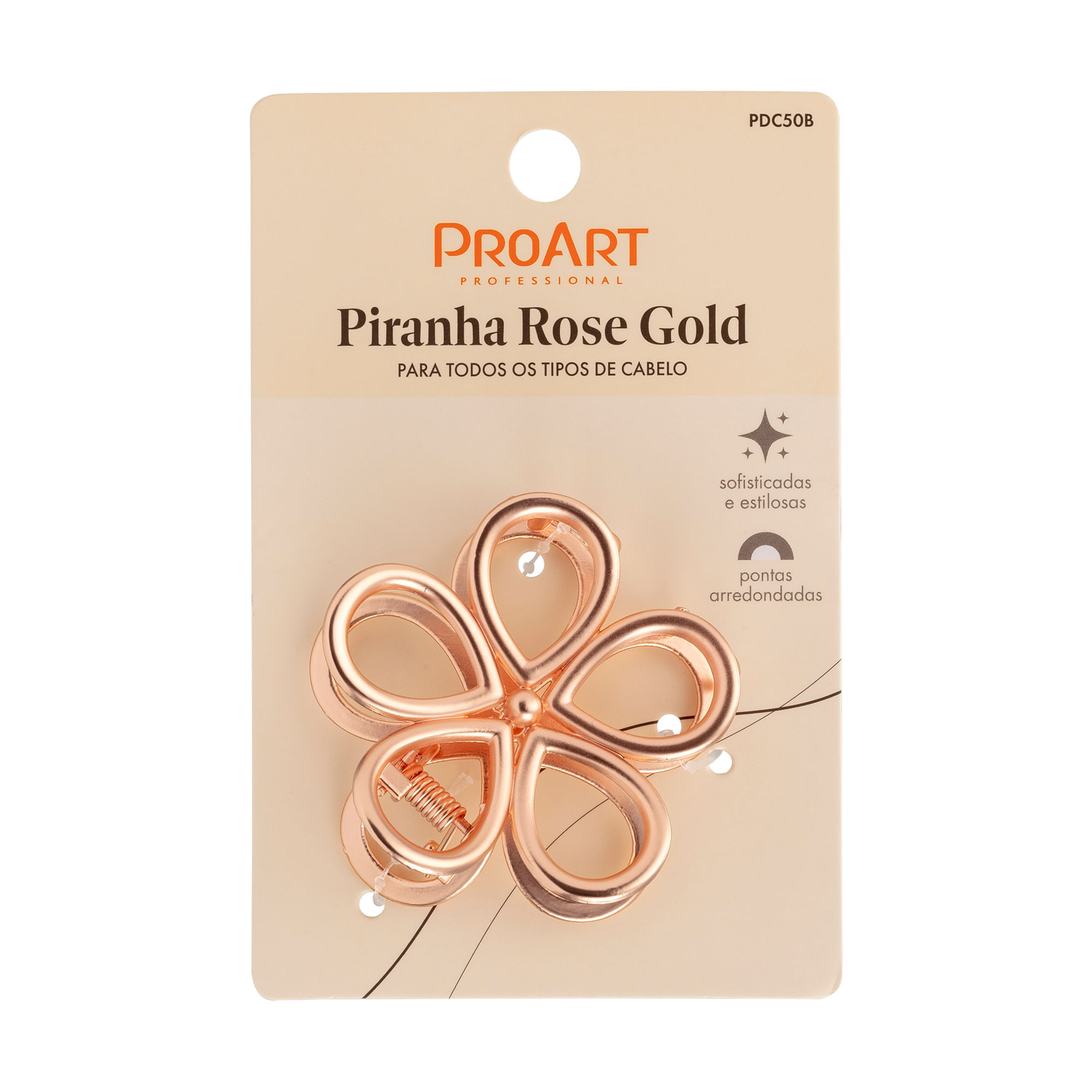 Piranha de Cabelo Rose Gold Flor  ProArt Rose Gold