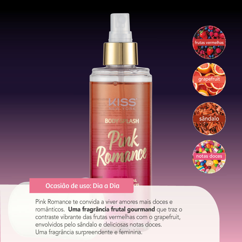 Body Splash Pink Romance  Kiss New York 200ml