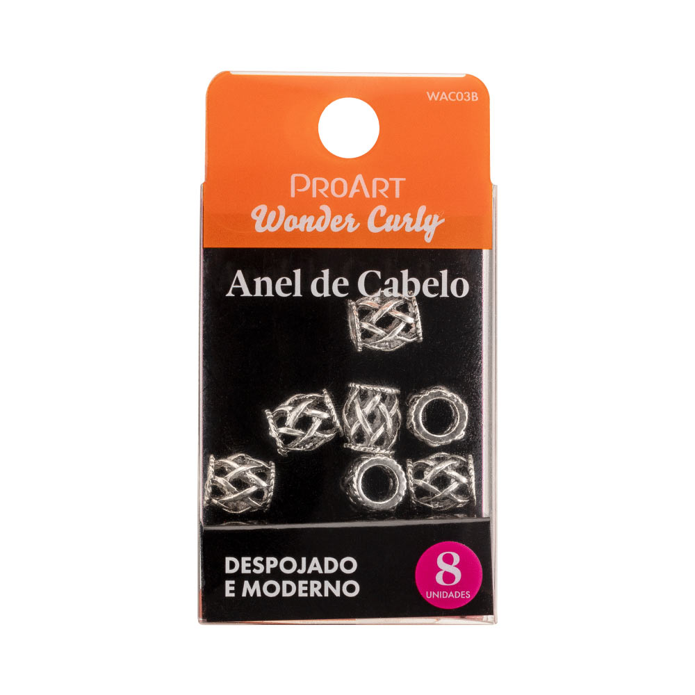 Anel de Cabelo Classy 8 Unidades  ProArt Prata