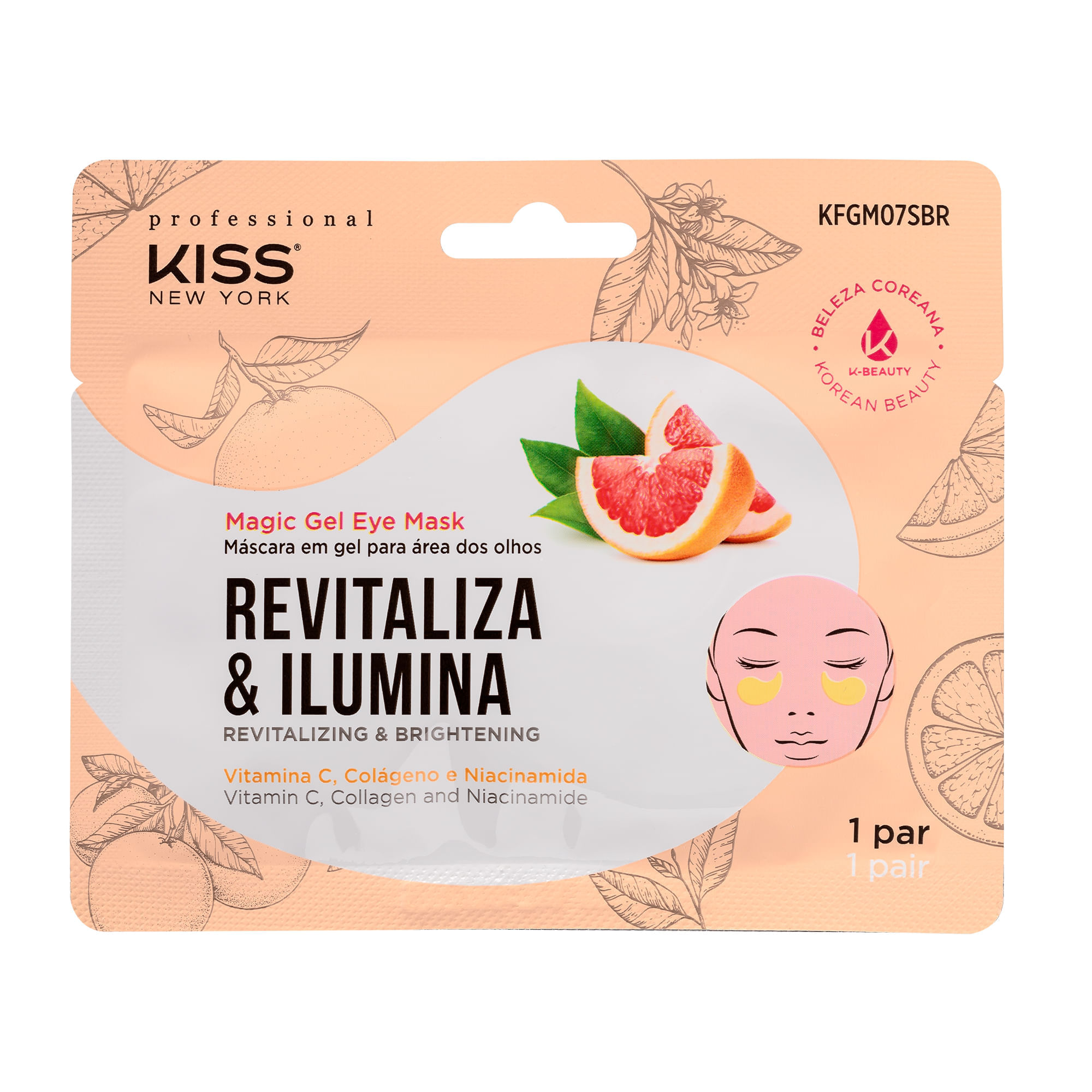 Máscara Para Olhos Magic Gel  Kiss New York Revitaliza E Ilumina